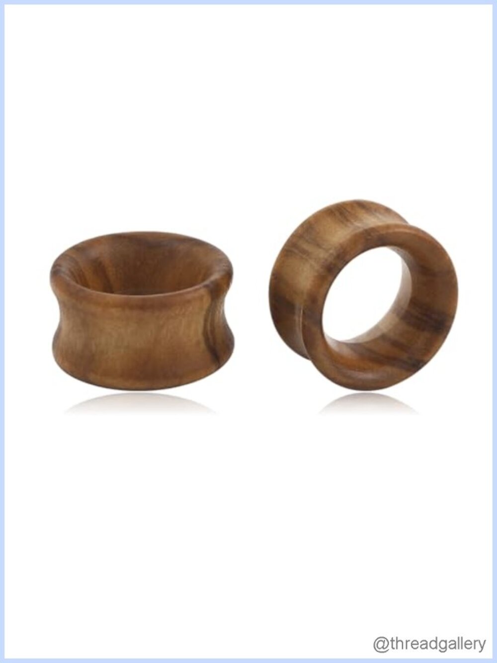 Wood Ear Tunnel Plugs Double Saddle Flared Stretcher Ear Gauges